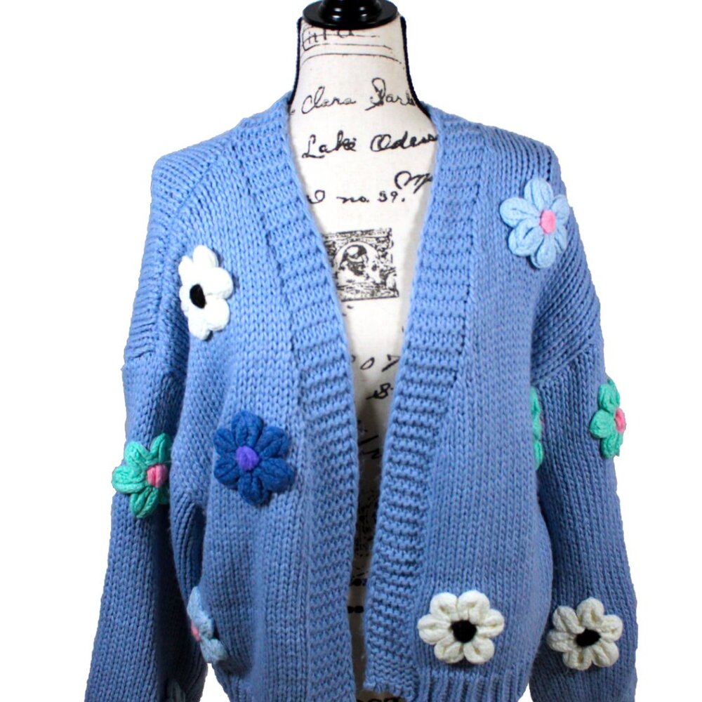 3D Flower Knit Cardigan